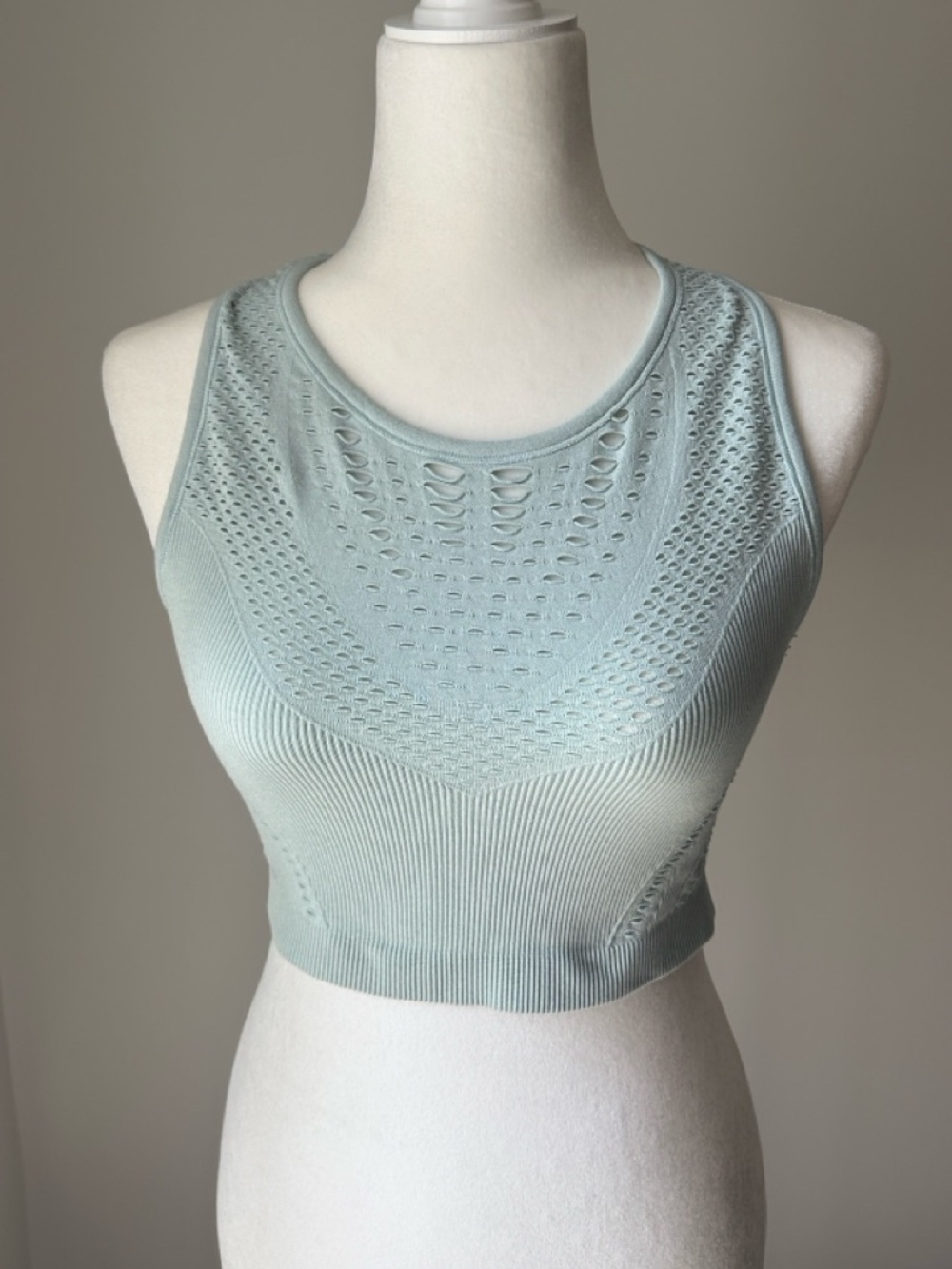 ALO Yoga Mint Green Knit Ribbed Crop Tank